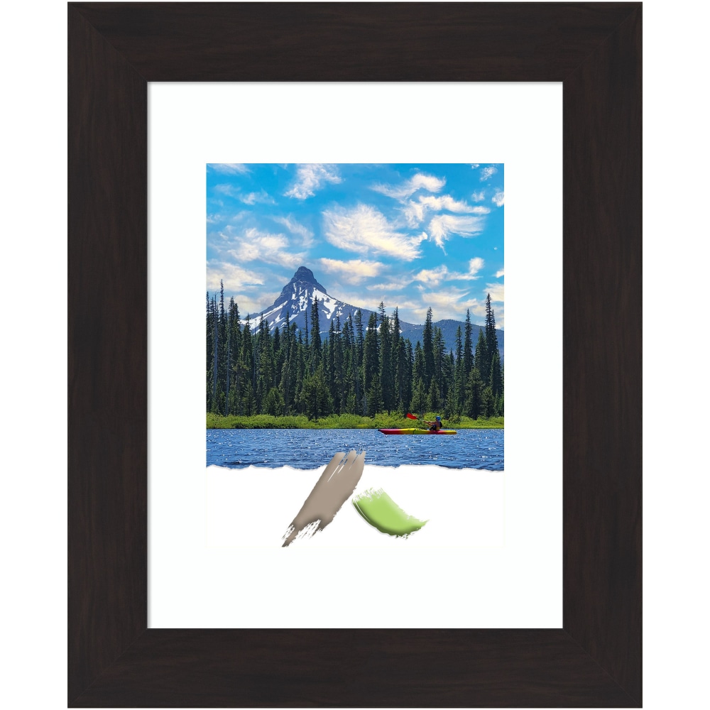 Amanti Art Rectangular Narrow Picture Frame, 15in x 18in With Mat, Furniture Espresso MPN:A42707345451