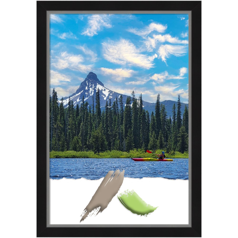 Amanti Art Eva Black Silver Picture Frame, 23in x 33in, Matted For 20in x 30in MPN:A42707345666