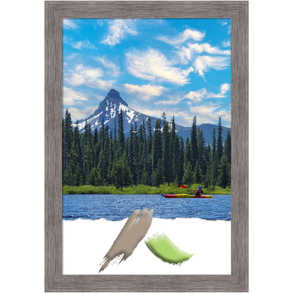 Amanti Art Picture Frame, 23in x 33in, Matted For 20in x 30in, Pinstripe Plank Gray Narrow MPN:A42707345680