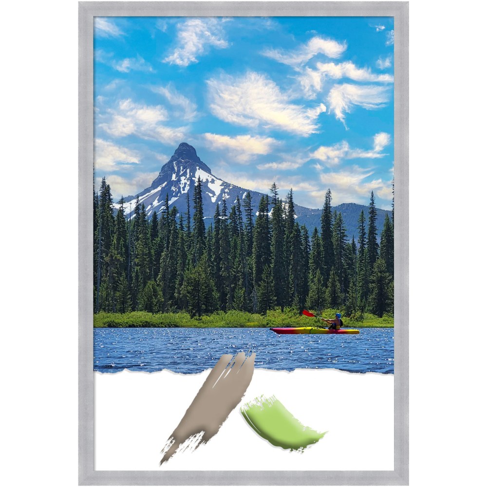 Amanti Art Grace Brushed Nickel Picture Frame, 26in x 38in, Matted For 24in x 36in MPN:A42707345760