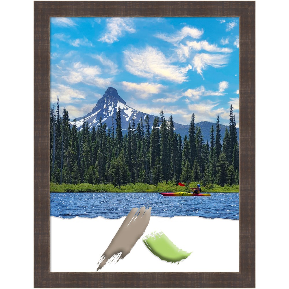 Amanti Art Whiskey Brown Rustic Wood Picture Frame, 20in x 26in, Matted For 18in x 24in MPN:A42707345824