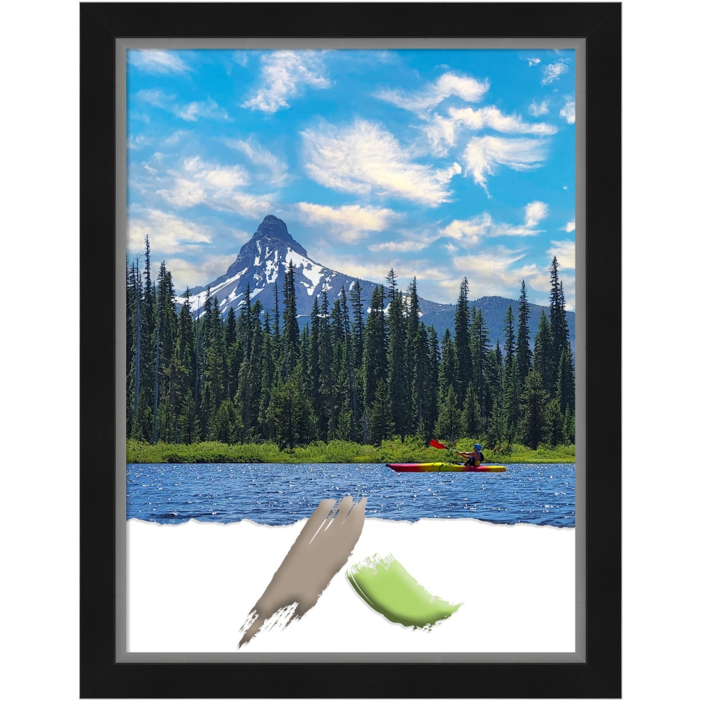 Amanti Art Eva Black Silver Picture Frame, 21in x 27in, Matted For 18in x 24in MPN:A42707345836