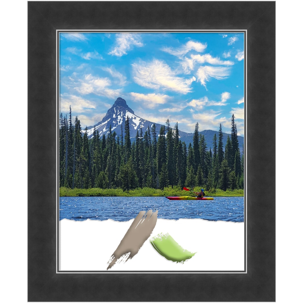 Amanti Art Corvino Narrow Wood Picture Frame, 14in x 17in, Opening Size 18in x 24in, Black MPN:A42708296924