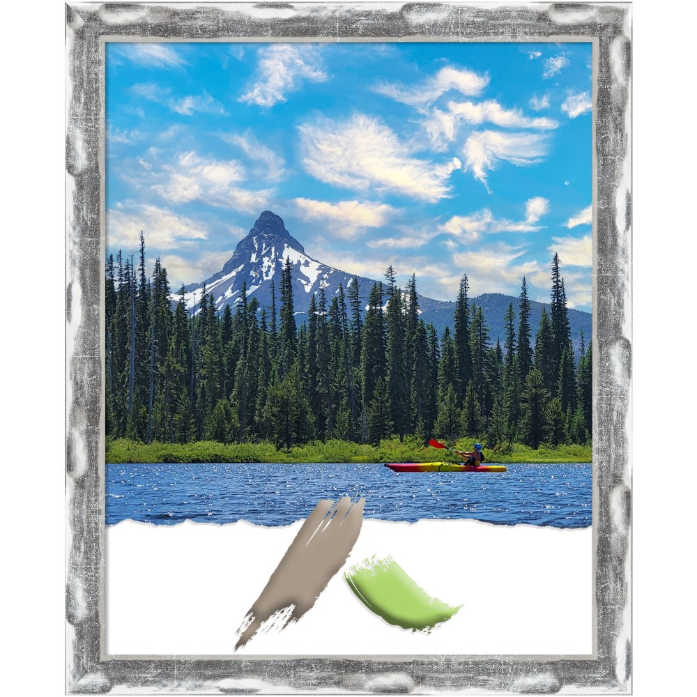 Amanti Art Picture Frame, Opening Size 16in x 20in, 18in x 22in, Scratched Wave Chrome MPN:A42708297259