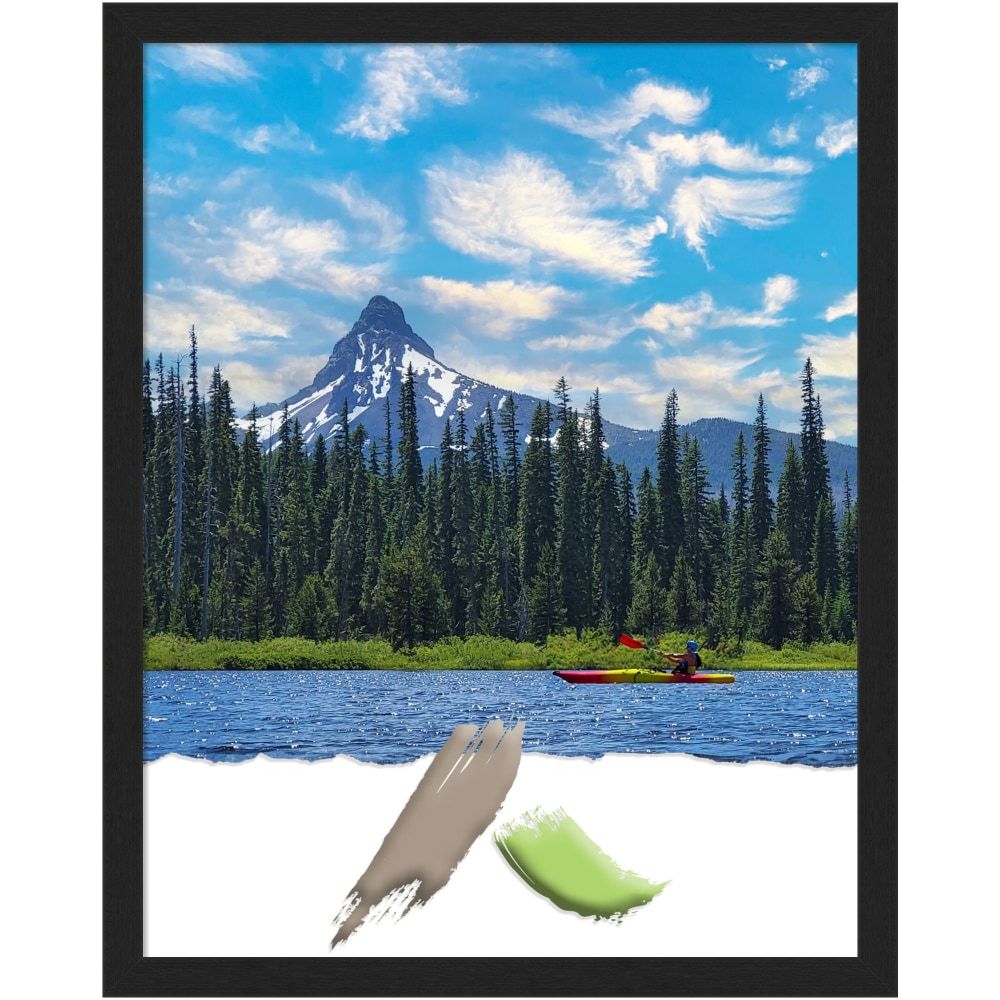 Amanti Art Grace Narrow Picture Frame, 24in x 30in, Opening Size 22in x 28in, Brushed Metallic Black MPN:A42708298206