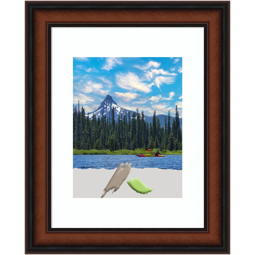 Amanti Art Narrow Wood Picture Frame, Opening Size 11in x 14in, Matted To 8in x 10in, 14in x 17in, Cyprus Walnut MPN:A42708300867
