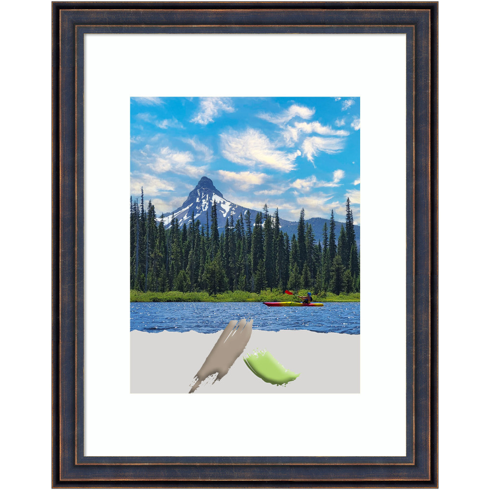 Amanti Art Scoop Wood Picture Frame, 13in x 16in, Opening Size 11in x 14in (Matted To 8in x 10in), Dark Bronze MPN:A42708300871