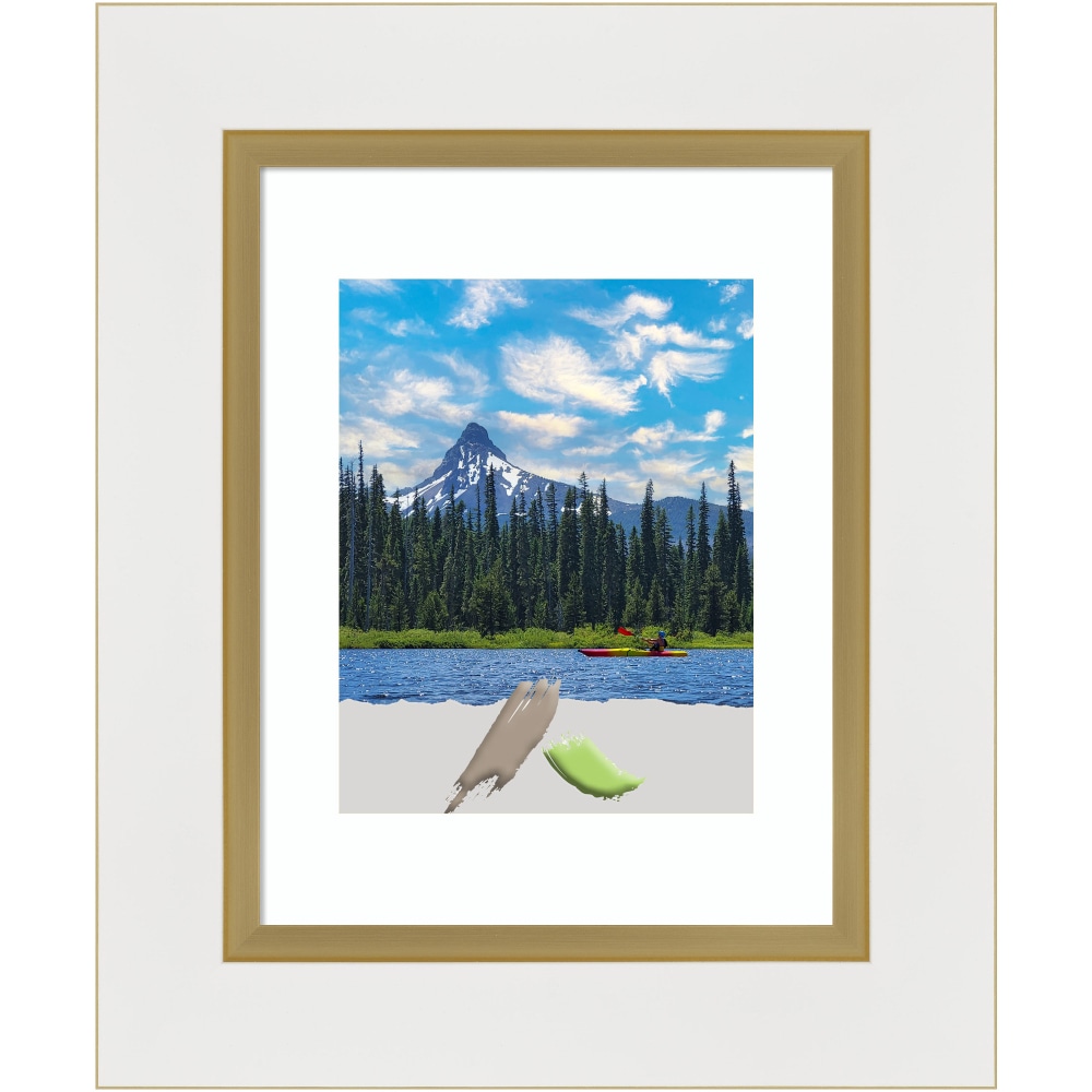 Amanti Art Eva Picture Frame, 16in x 19in, Opening Size 11in x 14in (Matted To 8in x 10in), White Gold MPN:A42708300909