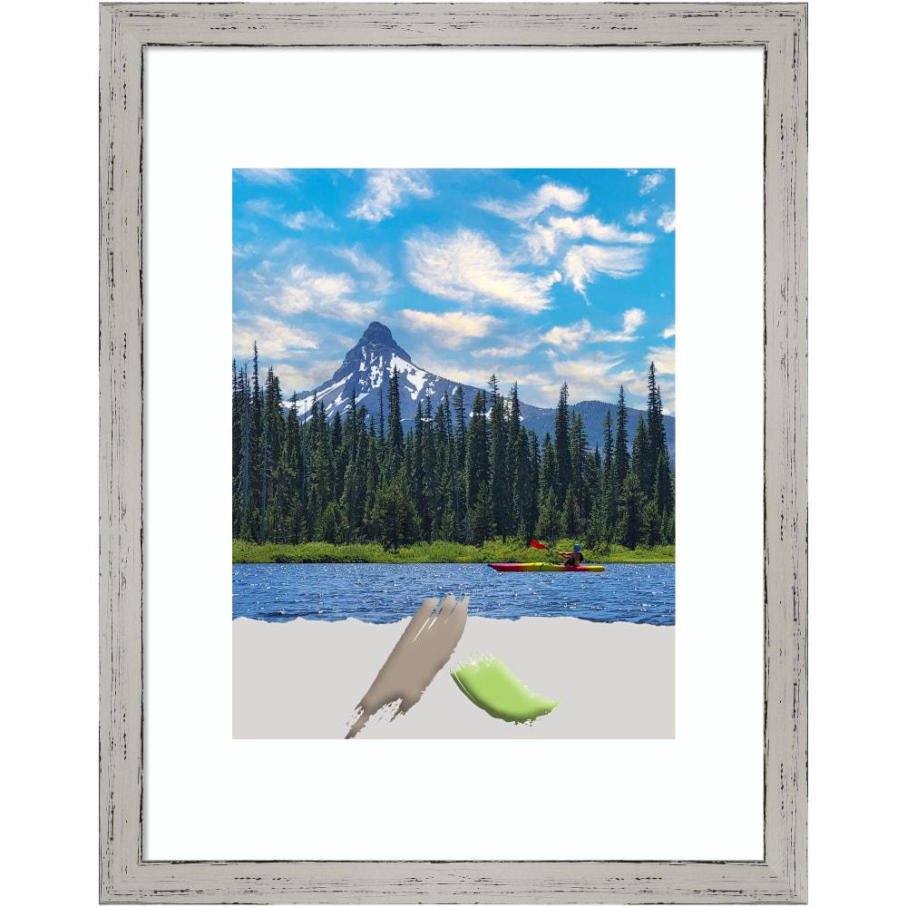 Amanti Art Shiplap Narrow Wood Picture Frame, Opening Size 12in x 15in (Matted To 11in x 14in), White MPN:A42708300928