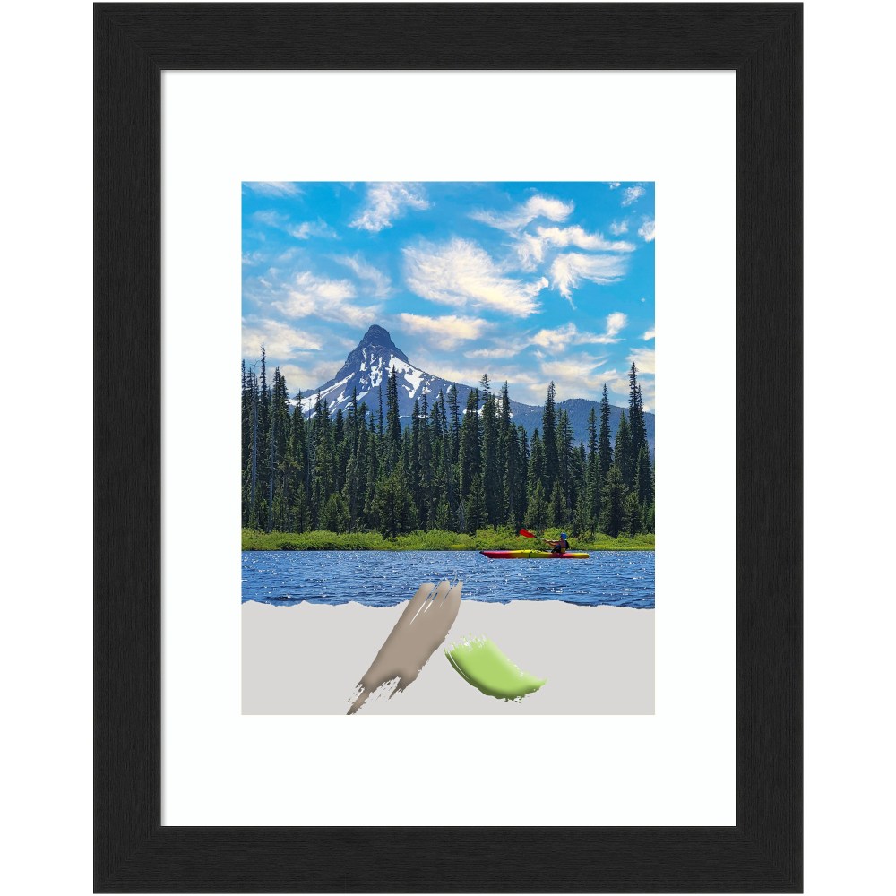 Amanti Art Grace Narrow Picture Frame, 13in x 16in, Opening Size 11in x 14in (Matted To 8in x 10in), Brushed Metallic Black MPN:A42708300964