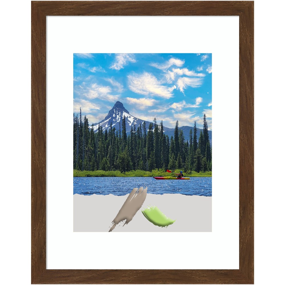 Amanti Art Carlisle Narrow Wood Picture Frame, 12in x 15in, Opening Size 11in x 14in (Matted To 8in x 10in), Brown MPN:A42708300981
