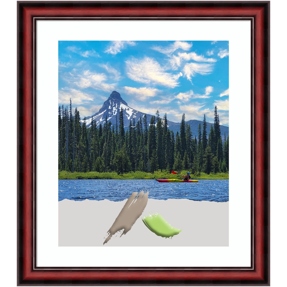 Amanti Art Rubino Wood Picture Frame, Opening Size 23in x 27in (Matted To 20in x 24in), Cherry Scoop MPN:A42708301106