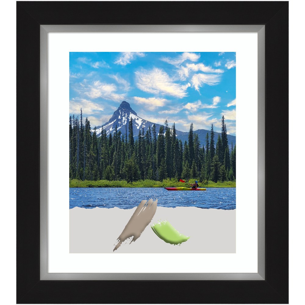 Amanti Art Eva Picture Frame, 25in x 29in, Opening Size 20in x 24in (Matted To 16in x 20in), Black Silver MPN:A42708301136