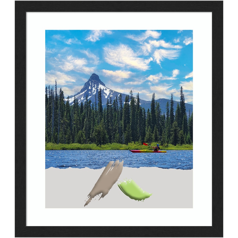 Amanti Art Grace Narrow Picture Frame, 22in x 26in, Opening Size 20in x 24in (Matted To 16in x 20in), Brushed Metallic Black MPN:A42708301185