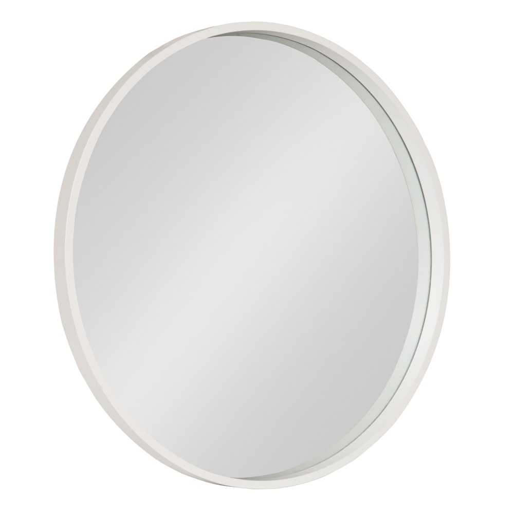 Uniek Kate And Laurel Travis Round Mirror, 25-5/8inH x 25-5/8inW x 1-3/8inD, White MPN:213123