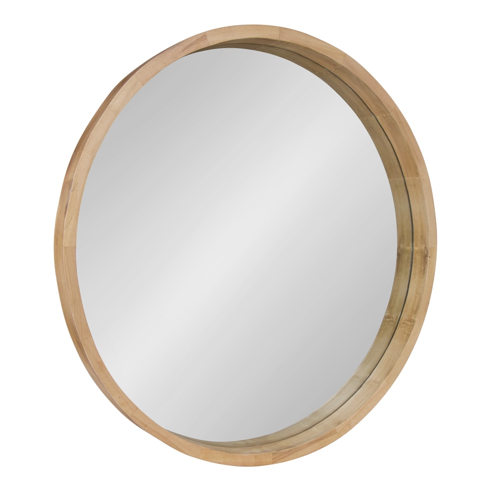 Uniek Kate And Laurel Hutton Round Mirror, 30inH x 30inW x 2-1/4inD, Natural MPN:214808