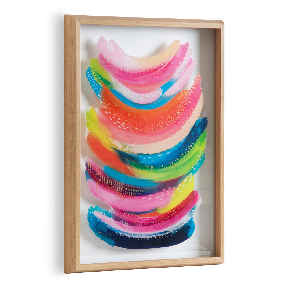 Uniek Kate And Laurel Blake Framed Printed Glass Art, 18in x 24in, Bright Abstract MPN:217821