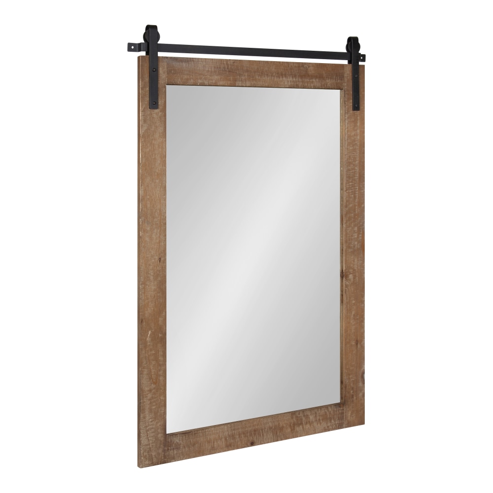 Uniek Kate And Laurel Cates Rectangle Mirror, 38-3/4inH x 25-3/4inW x 1-1/4inD, Rustic Brown MPN:218839