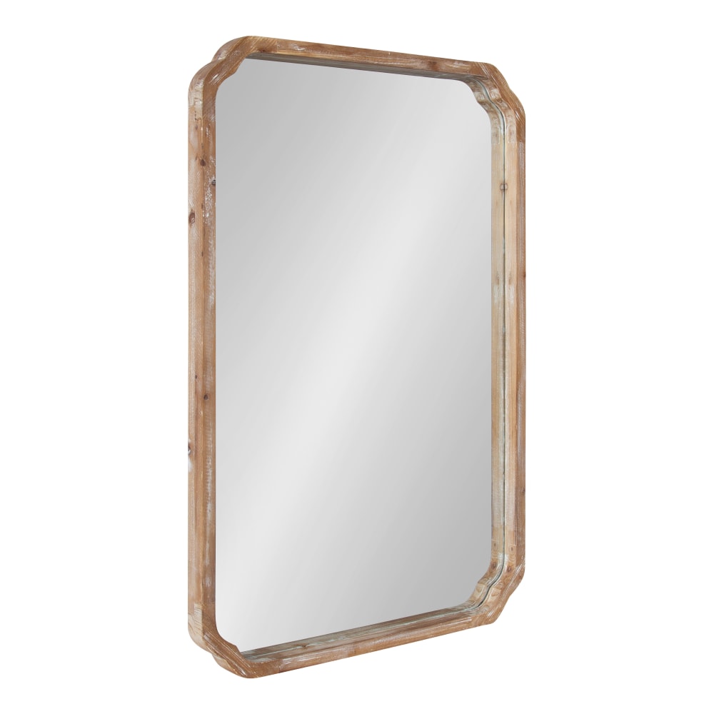 Uniek Kate And Laurel Marston Rectangle Mirror, 36inH x 24inW x 1-3/4inD, Rustic Brown MPN:221105