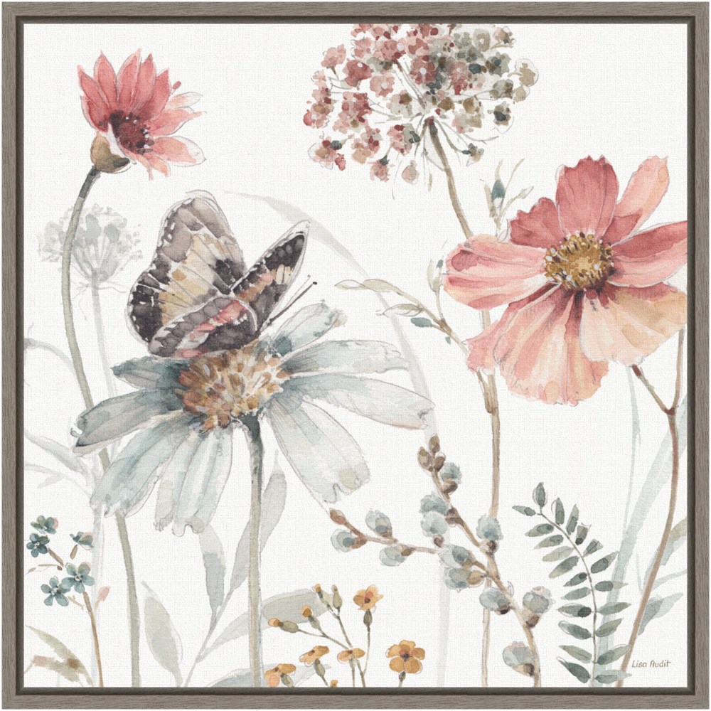 Amanti Art A Country Weekend II by Lisa Audit Framed Canvas Wall Art Print, 16inH x 16inW, Graywash MPN:A42704674301