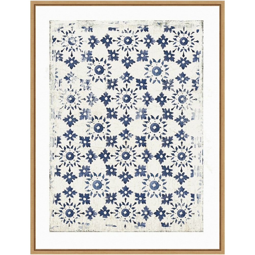 Amanti Art Navy Geo III by Aimee Wilson Framed Canvas Wall Art Print, 18in x 24in, Maple MPN:A42704833697