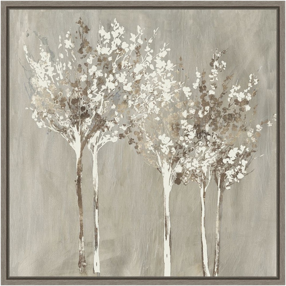 Amanti Art Dusky Trees by Allison Pearce Framed Canvas Wall Art Print, 16inH x 16inW, Greywash MPN:A42704834022