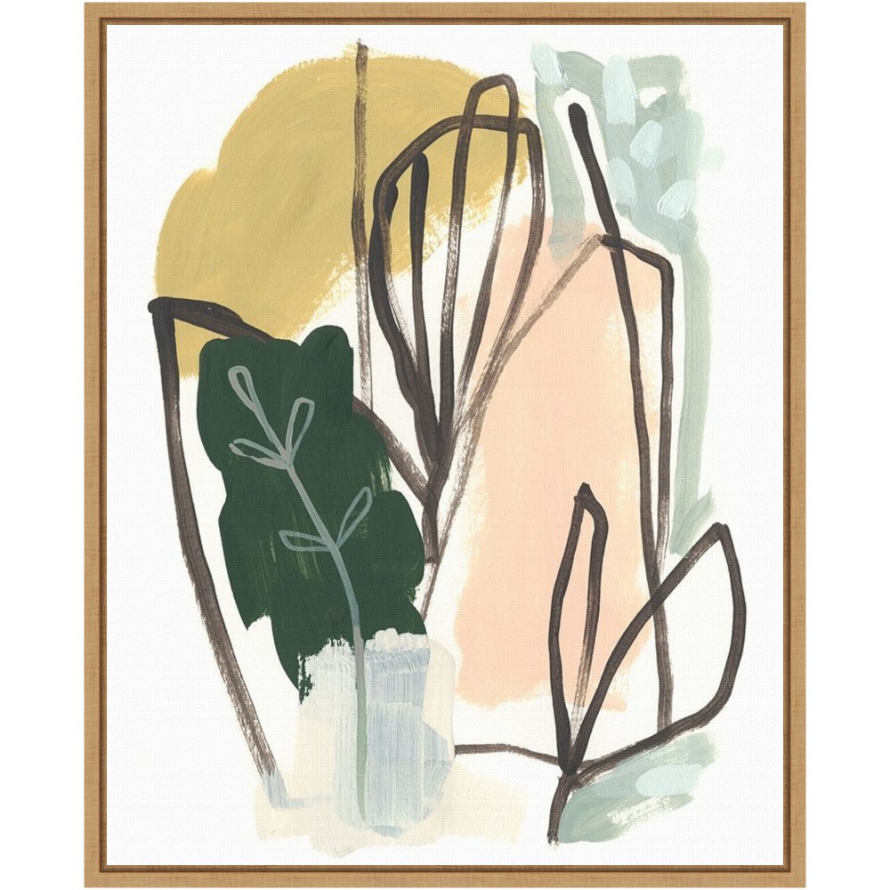 Amanti Art Tropical Abstract I by June Erica Vess Framed Canvas Wall Art Print, 20inH x 16inW, Maple MPN:A42704966168