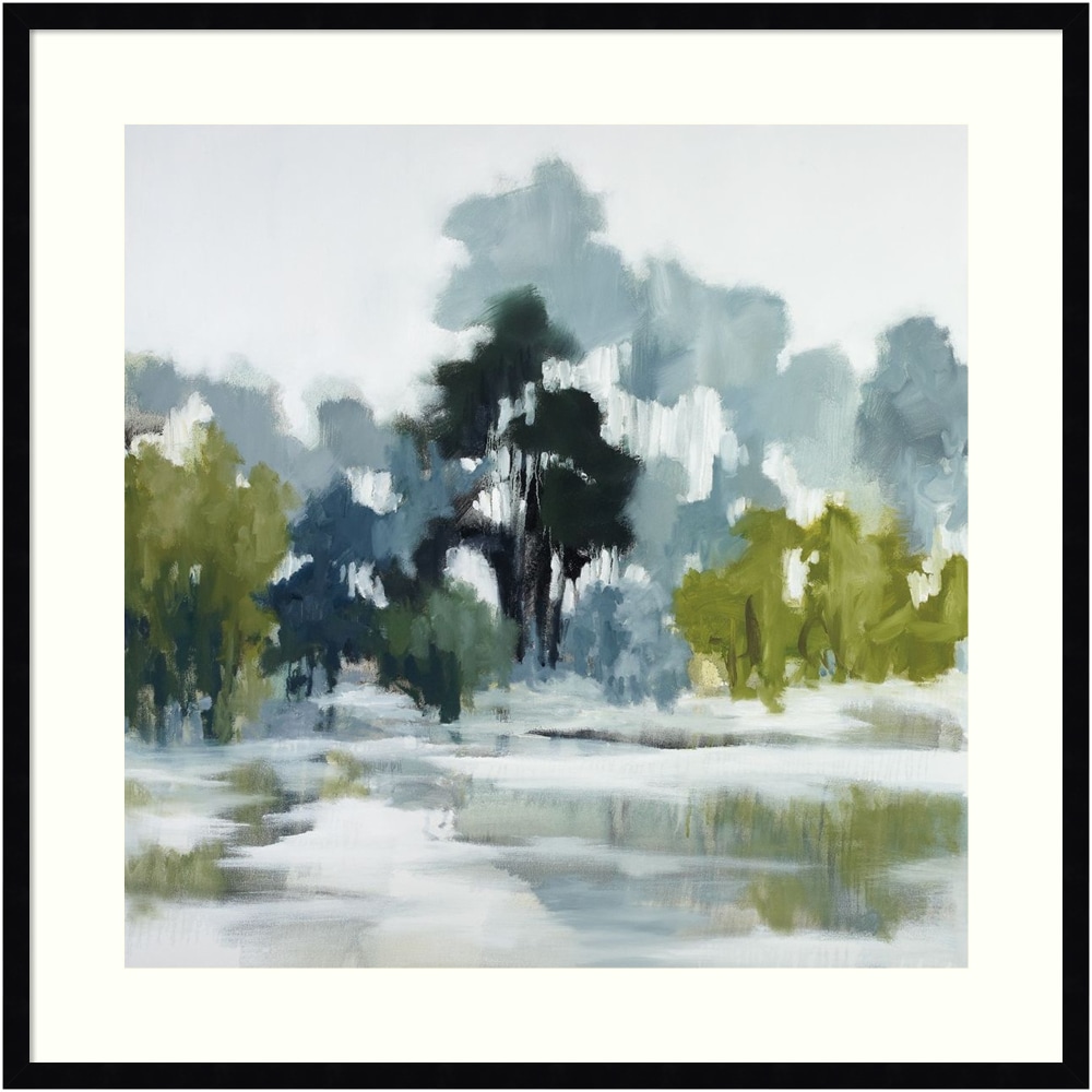 Amanti Art Pond Reflections by Jacqueline Ellens Wood Framed Wall Art Print, 33inW x 33inH, Black MPN:A42705345297