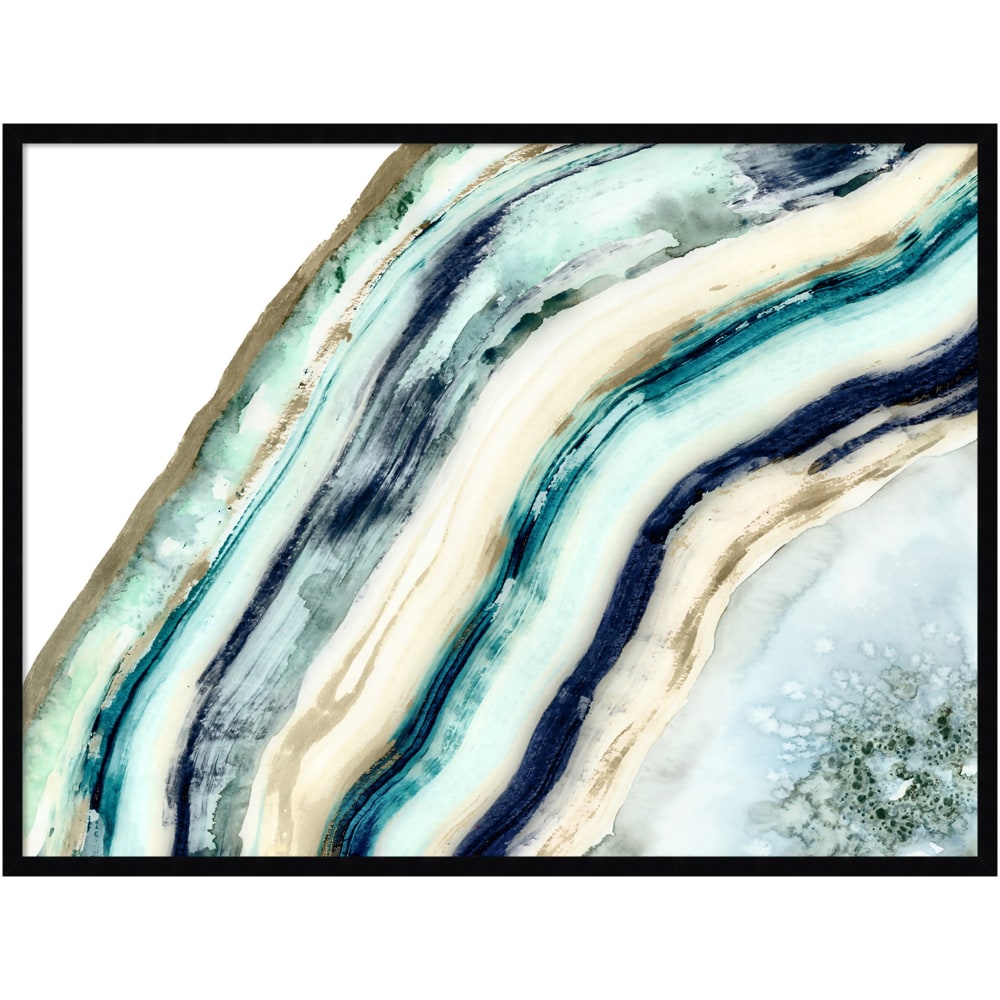Amanti Art Teal Agate by Amy Lighthall Wood Framed Wall Art Print, 41inW x 31inH, Black MPN:A42705345935