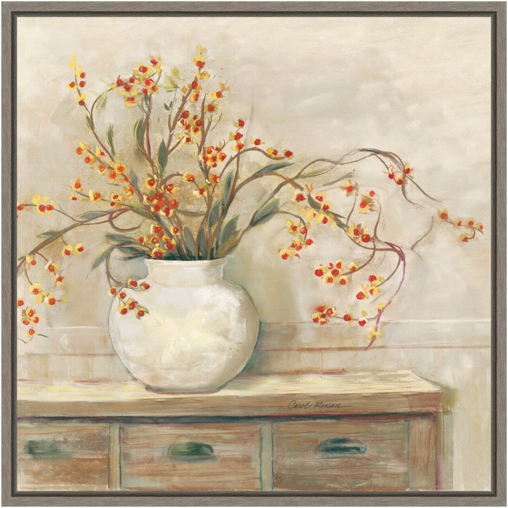 Amanti Art Bittersweet Bouquet by Carol Rowan Framed Canvas Wall Art Print, 16inH x 16inW, Graywash MPN:A42705372075