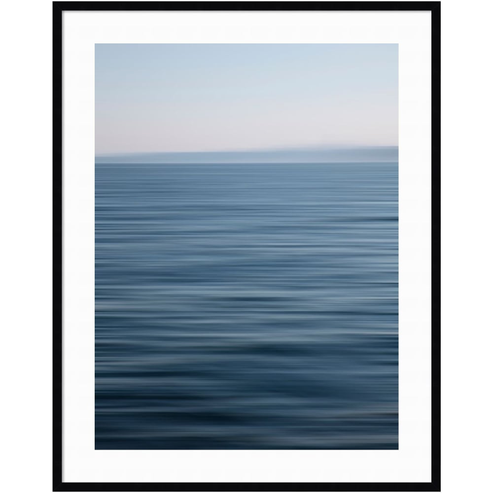 Amanti Art Abstract Blue Horizon by Savanah Plank Wood Framed Wall Art Print, 43inH x 34inW, Black MPN:A42705422075