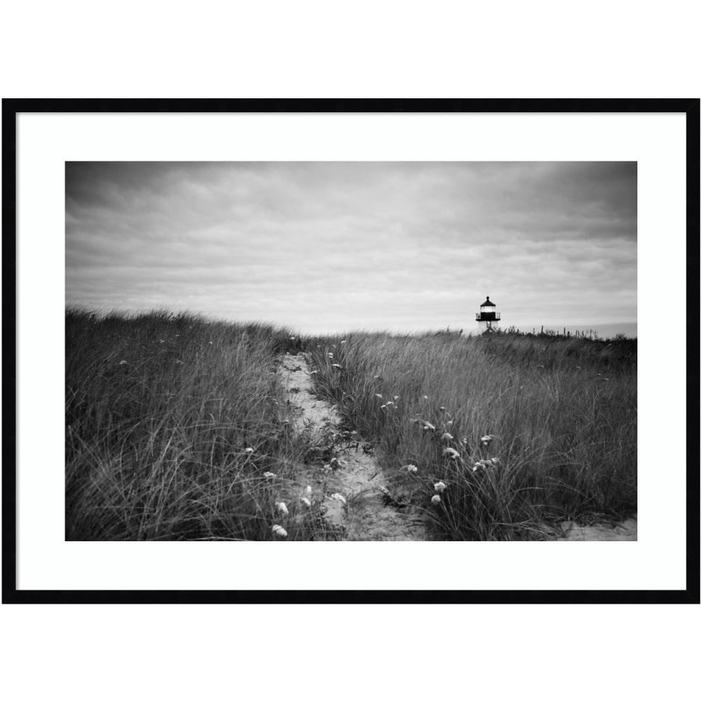 Amanti Art Nantucket Lighthouse by Aledanda Wood Framed Wall Art Print, 41inW x 30inH, Black MPN:A42705460001