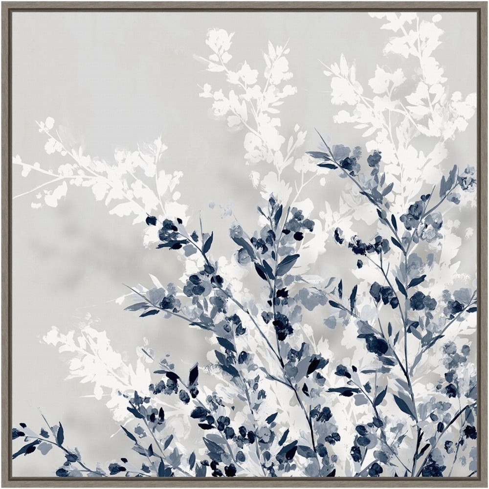 Amanti Art Blue Spring I by Isabelle Z Framed Canvas Wall Art Print, 22inH x 22inW, Graywash MPN:A42705501289