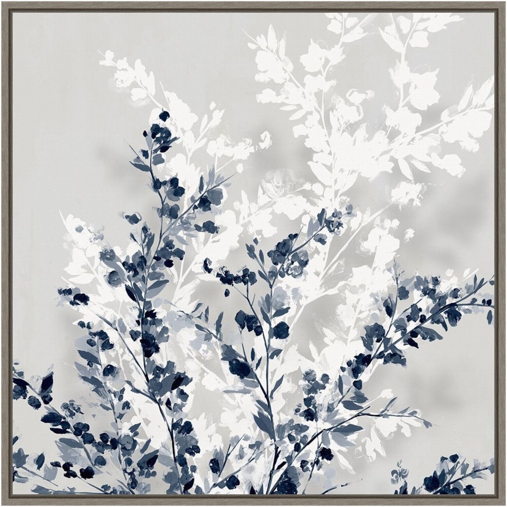 Amanti Art Blue Spring II by Isabelle Z Framed Canvas Wall Art Print, 22inH x 22inW, Greywash MPN:A42705501292