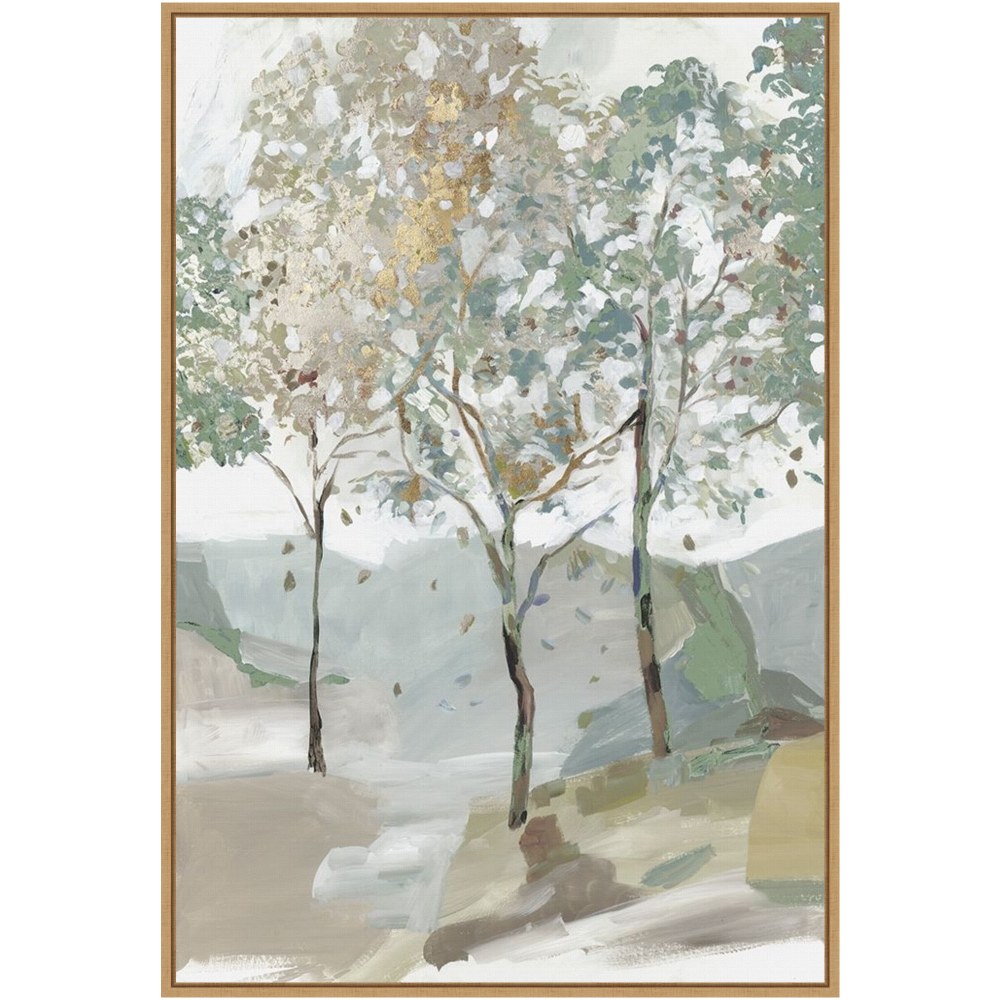 Amanti Art Breezy Landscape Trees II by Allison Pearce Framed Canvas Wall Art Print, 33inH x 23inW, Maple MPN:A42705515752