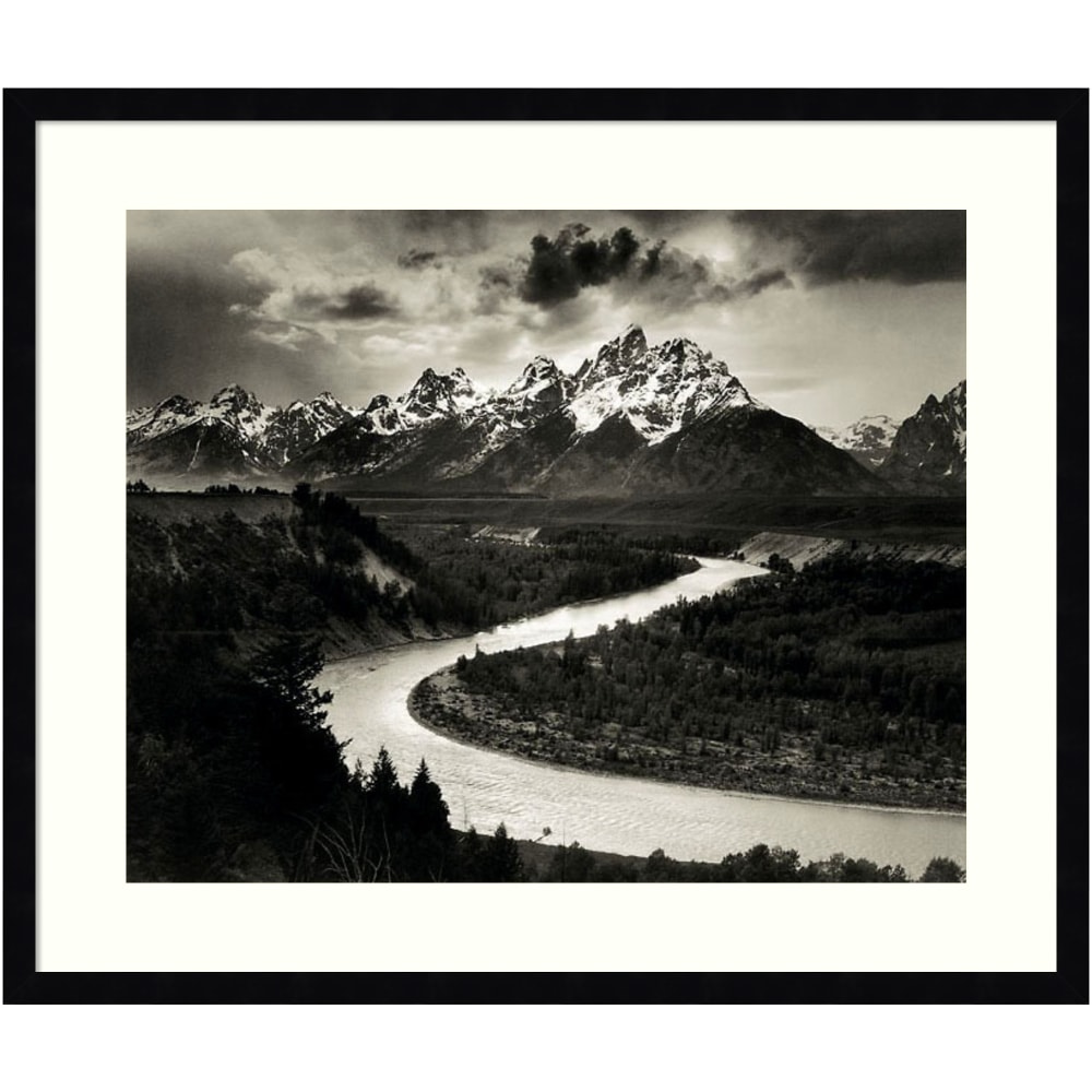 Amanti Art The Tetons And The Snake River Grand Teton National Park Wyoming 1942 by Ansel Adams Wood Framed Wall Art Print, 27inW x 23inH, Black MPN:A42705524613