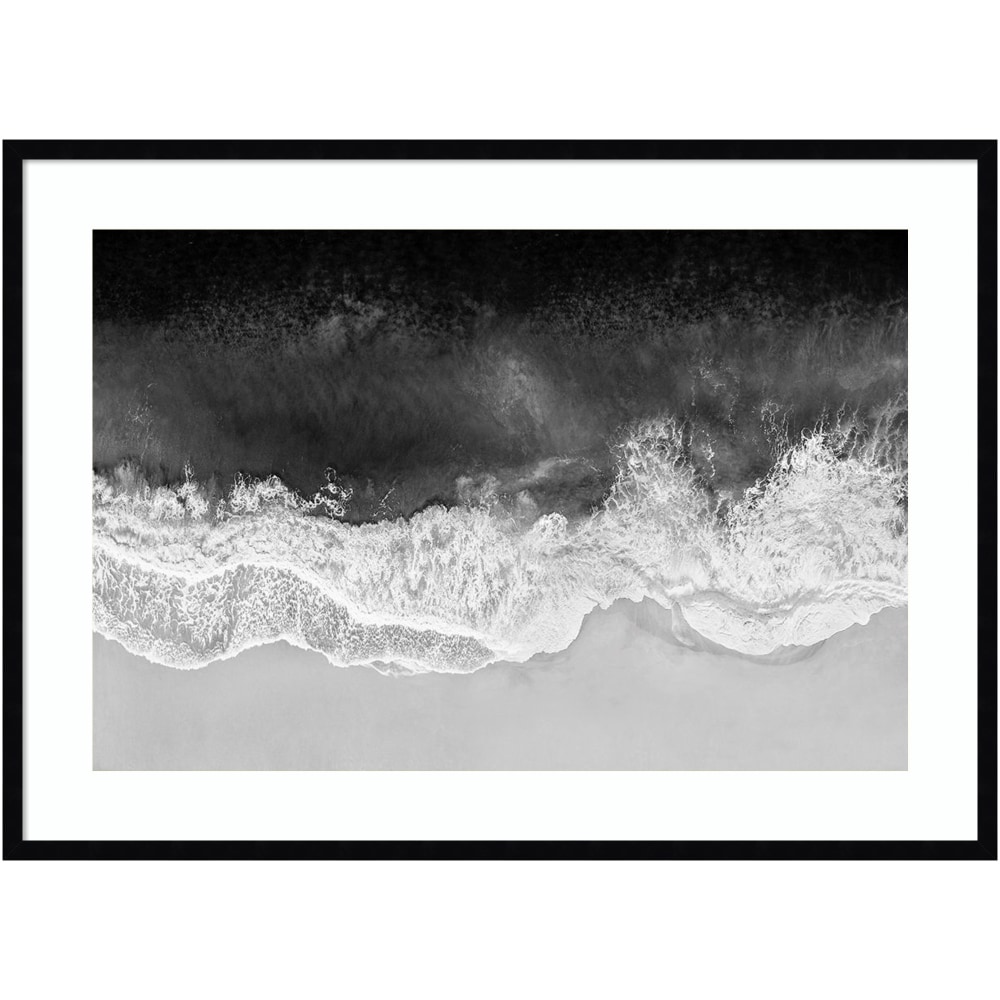 Amanti Art Waves In Black And White by Maggie Olsen Wood Framed Wall Art Print, 41inW x 30inH, Black MPN:A42705529655