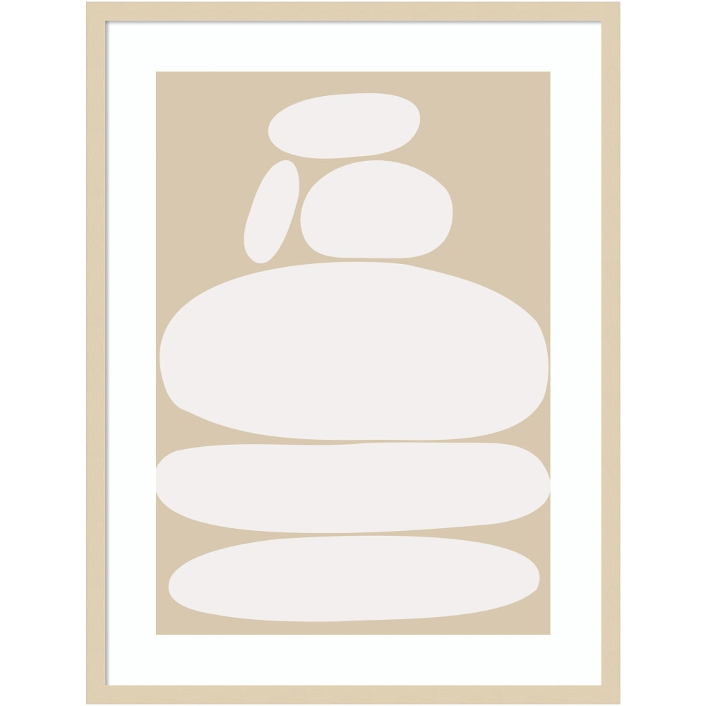 Amanti Art Zen River Rocks Neutral by The Creative Bunch Studio Wood Framed Wall Art Print, 25inW x 33inH, Natural MPN:A42705532129