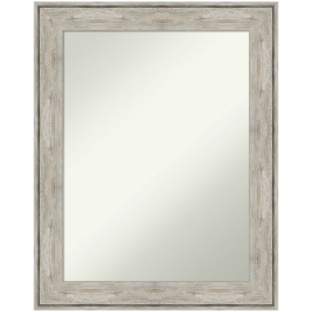 Amanti Art Non-Beveled Rectangle Framed Bathroom Wall Mirror, 29in x 23in, Crackled Metallic MPN:A42705545709