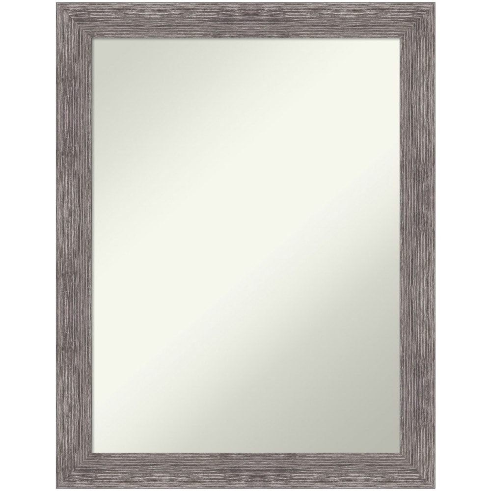 Amanti Art Narrow Non-Beveled Rectangle Framed Bathroom Wall Mirror, 27-1/2in x 21-1/2in, Pinstripe Plank Gray MPN:A42705545713