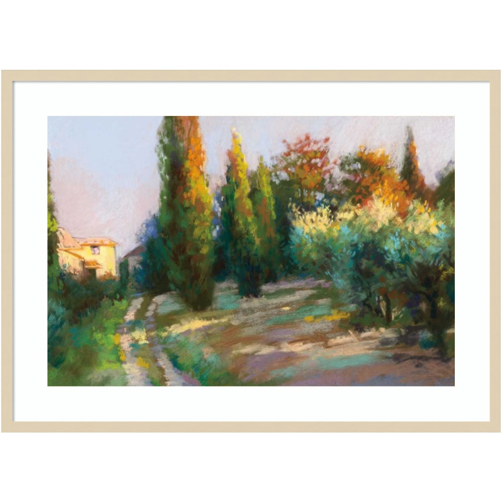 Amanti Art Villa Landscape by Christine Debrosky Wood Framed Wall Art Print, 41inW x 30inH, Natural MPN:A42705643496