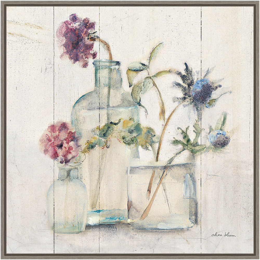 Amanti Art Blossoms on Birch II by Cheri Blum Framed Canvas Wall Art Print, 22inH x 22inW, Graywash MPN:A42707029619