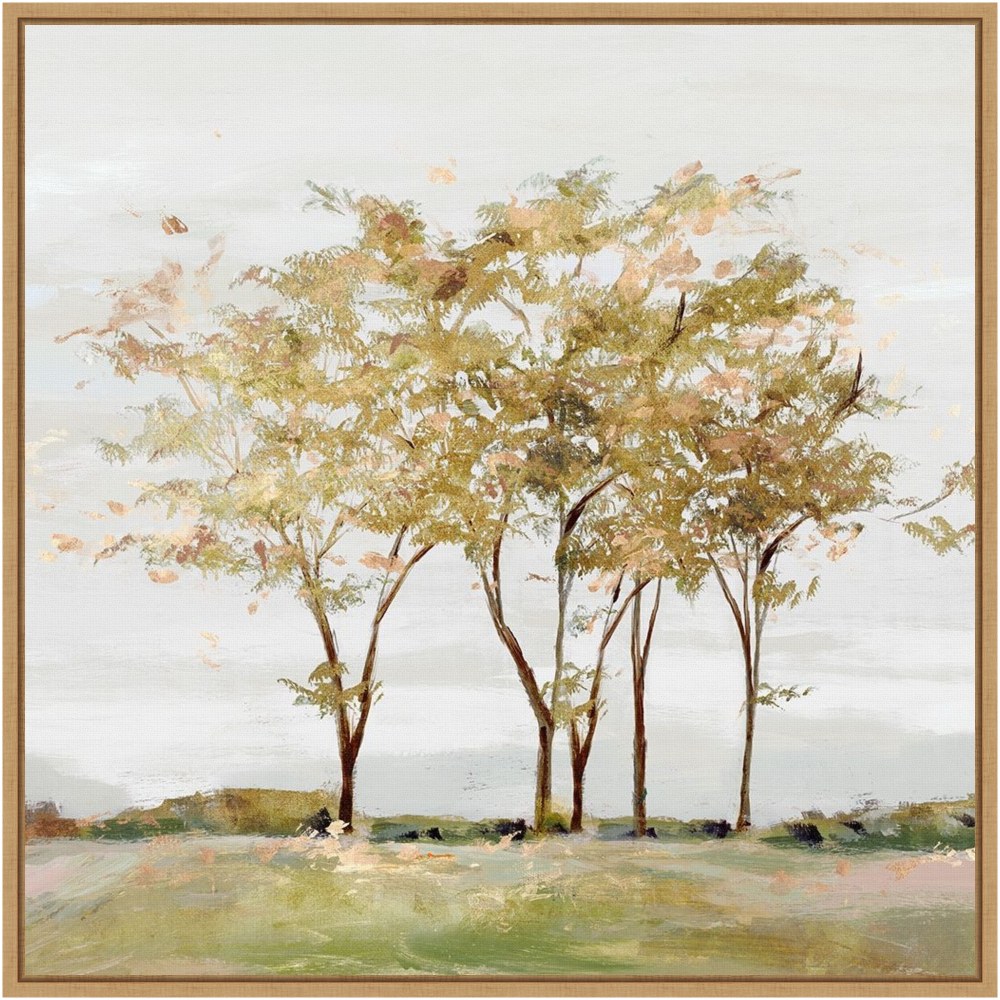 Amanti Art Golden Acre Wood Trees by Isabelle Z Framed Canvas Wall Art Print, 22inH x 22inW, Maple MPN:A42707053994