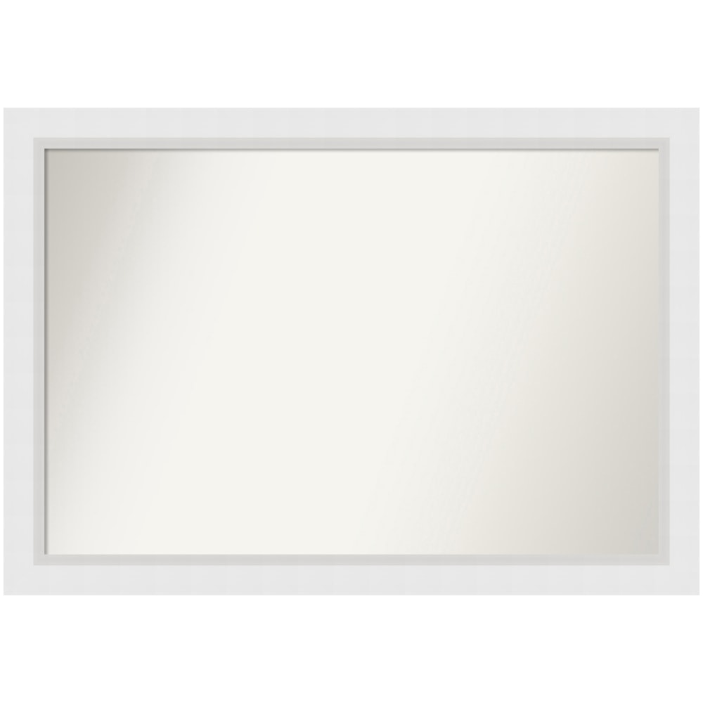 Amanti Art Non-Beveled Rectangle Framed Bathroom Wall Mirror, 28in x 40in, Blanco White MPN:A42707223072
