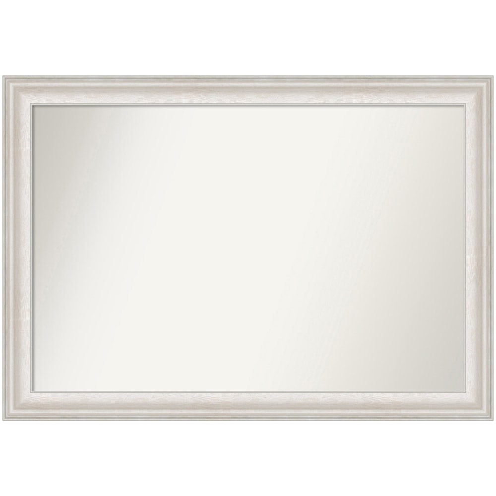 Amanti Art Non-Beveled Rectangle Framed Bathroom Wall Mirror, 28-1/2in x 40-1/2in, Trio White Wash Silver MPN:A42707223083