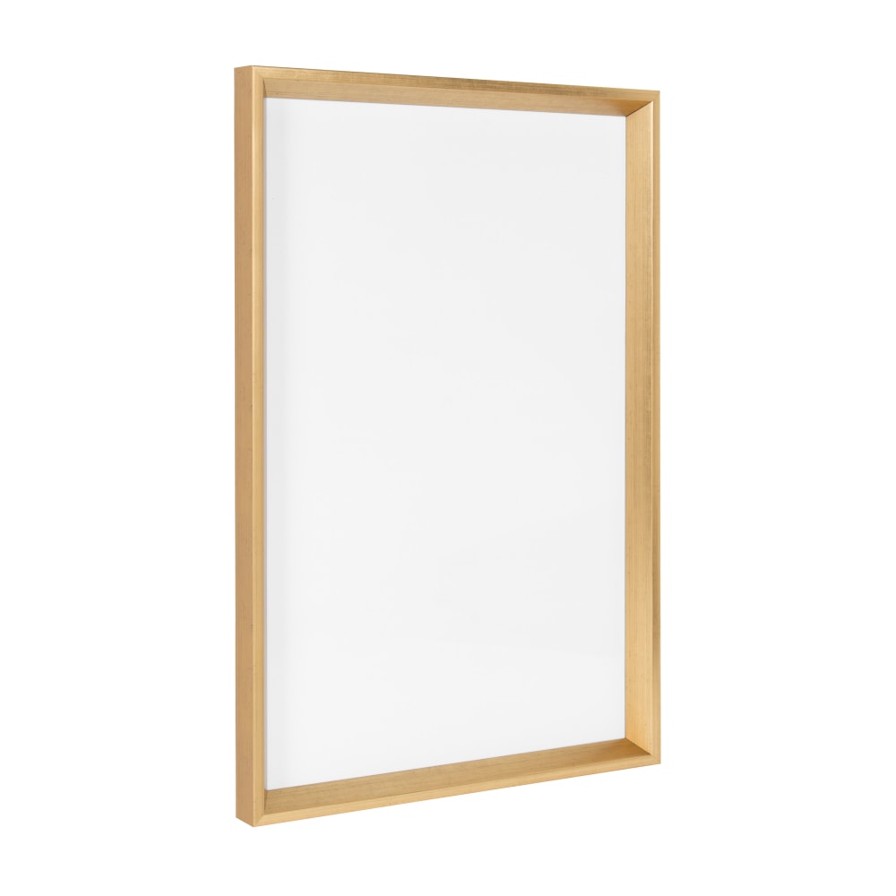 DesignOvations Kate and Laurel Calter Magnetic Dry Erase Board, Melamine, 16 1/2 x 25 1/2, White, Gold Plastic Frame MPN:212611