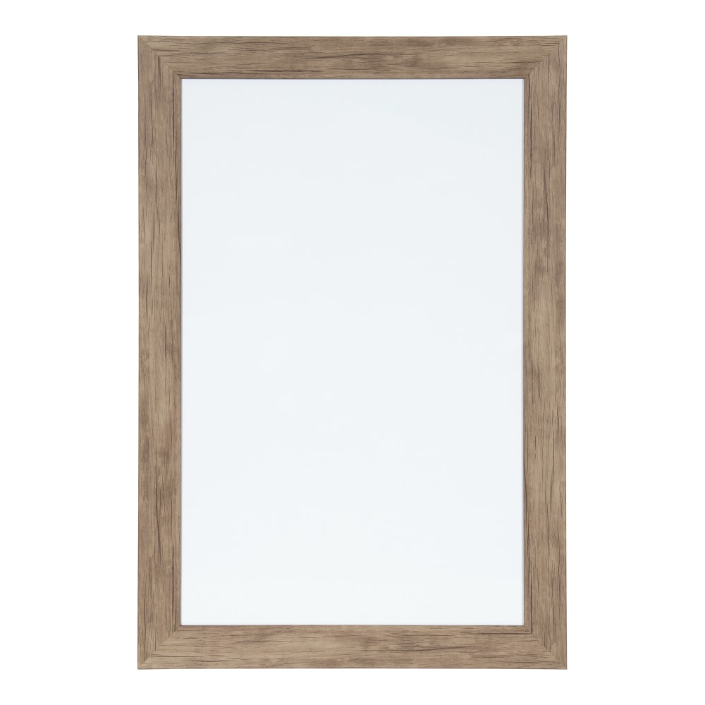 DesignOvations Beatrice Magnetic Framed Dry-Erase Board, Melamine, 18in x 27in, White, Brown Plastic Frame MPN:214714