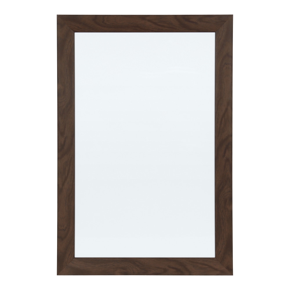 DesignOvations Beatrice Magnetic Framed Dry-Erase Board, Melamine, 18in x 27in, White, Walnut Brown Plastic Frame MPN:214715