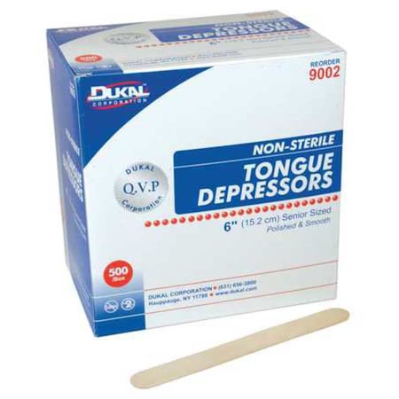 Tongue Depressors, Wood, 6 in L, 2/3 in W MPN:DNTD313312