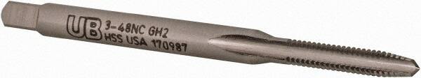 #3-48 Plug RH 2B/3B H2 Bright High Speed Steel 2-Flute Straight Flute Hand Tap MPN:6007174